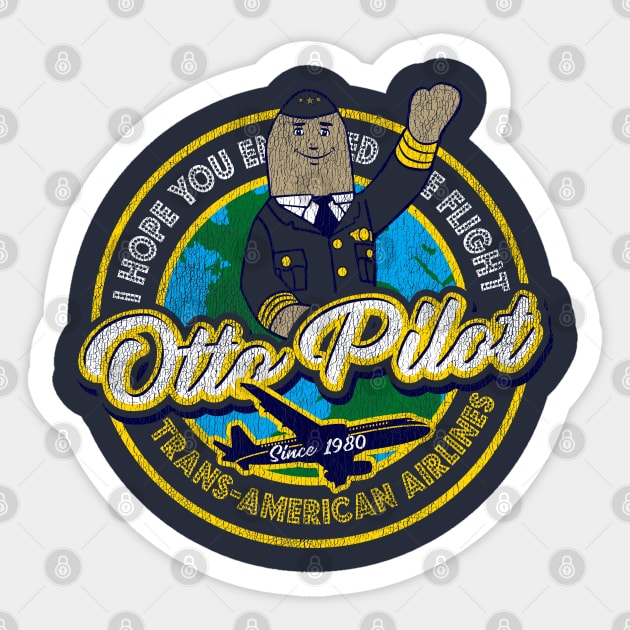 Otto Pilot Airplane Pilot Worn Out Sticker by Alema Art